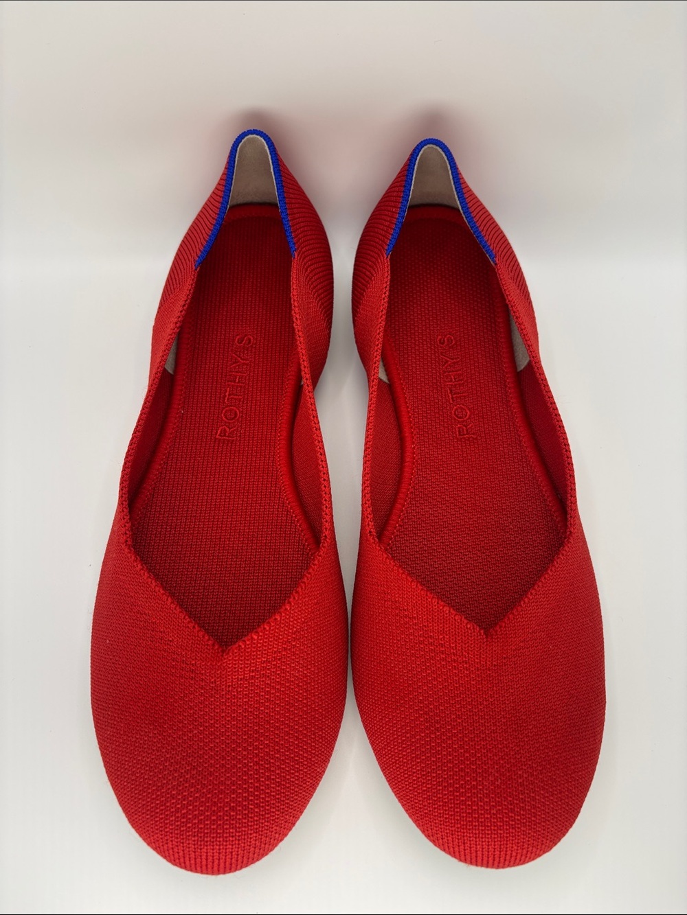 Rothy’s Red Knit Slip-On Flats